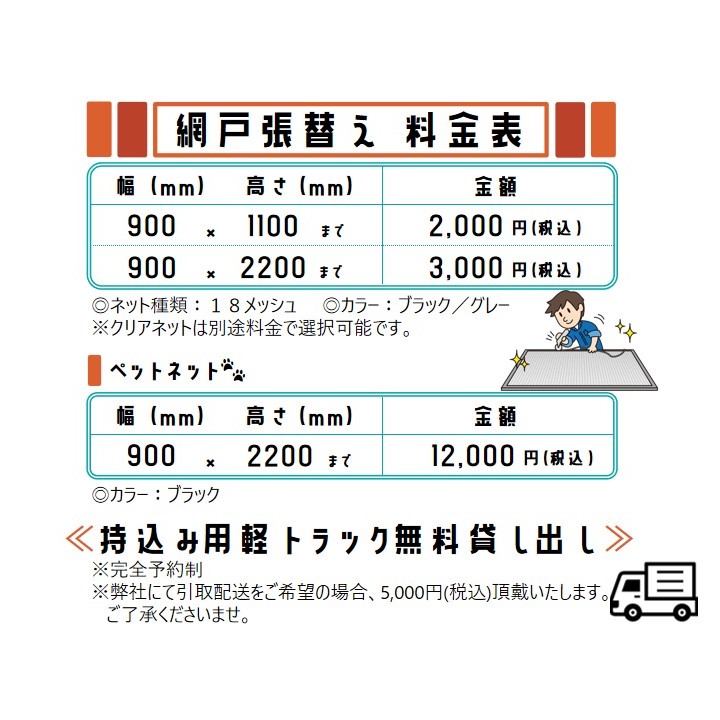 網戸張替え料金について | アクティブ協和 | 香川県高松市